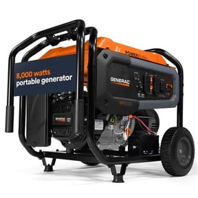 Generac 10,000 Starting Watt Portable Gas Generator - Electric Start - Home Backup or RV Ready - Heavy Duty Frame - Quiet, Long Runtime, Emergency Power - 49-State Compliant