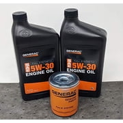 Generac 5W-30 Full Synthetic Oil Change Kit, 2 Quarts, with Oil Filter
