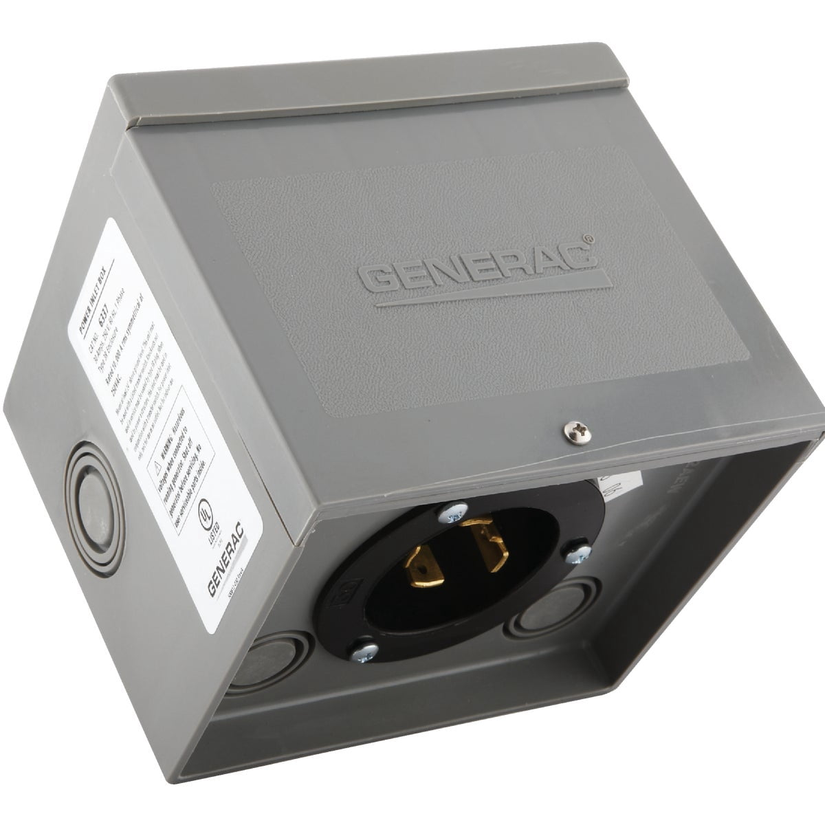 Generac Power Systems Inc -- DROPSHIP Generac 6337 30-Amp 125/250V Raintight Power Inlet Box — Home & Garage Storage, Stackable Design