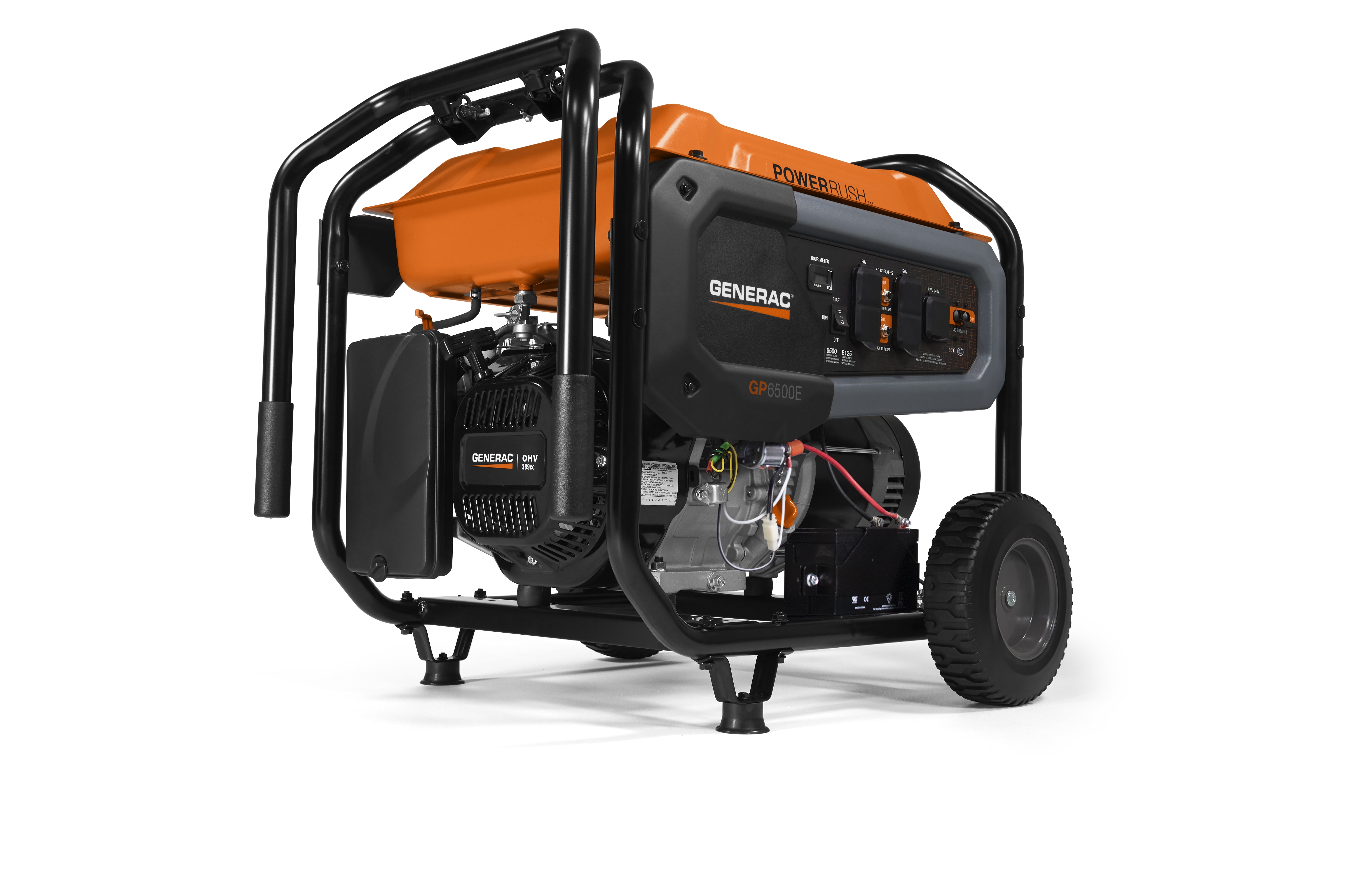 Generac 7682 GP6500 6500 Watt Electric Start Gas Powered Portable Generator - 49 ST