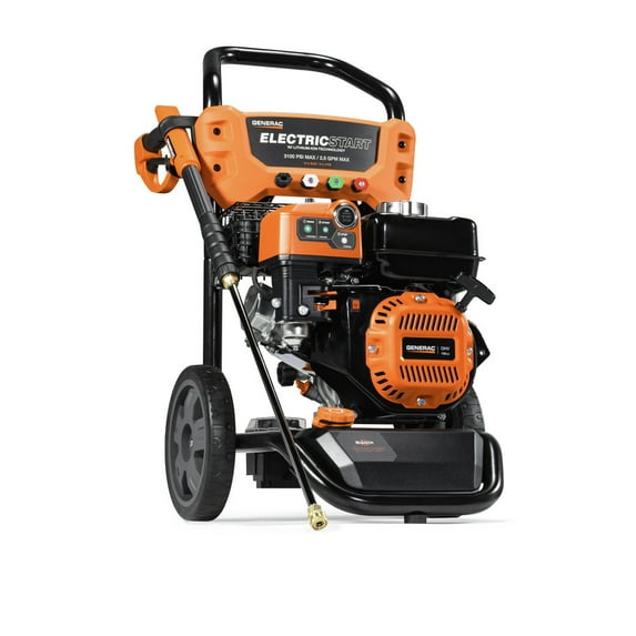 Generac 8894 3100 PSI 25 GPM Electric Start GasPowered Residential Pressure Washer, 49 STCSA