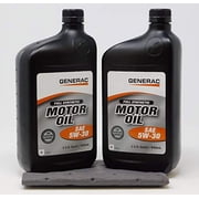 Generac Full Synthetic Motor Oil 5W-30 SN Quart Bottle Part# 0J5140 (qt) 2-Pack