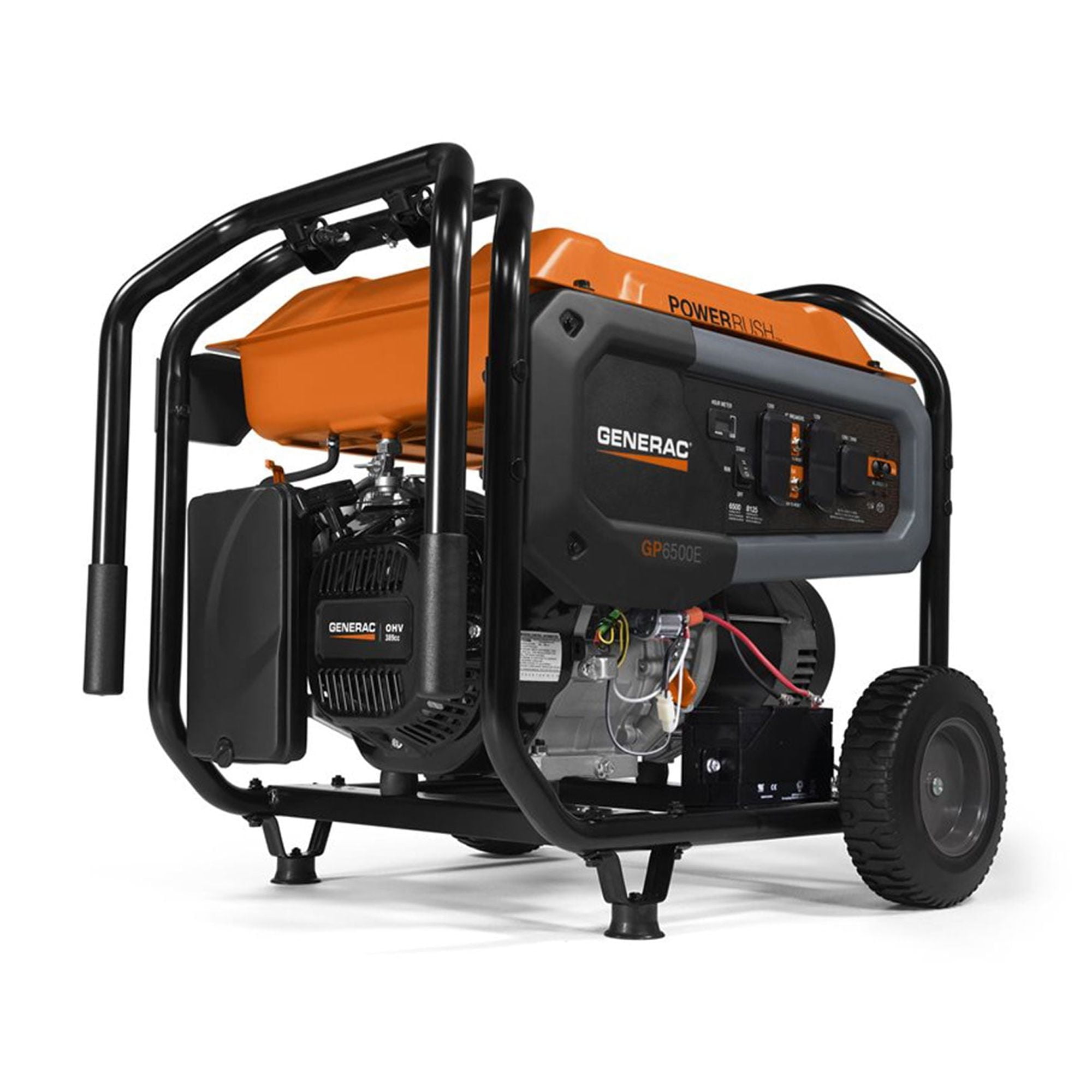 Generac GP Series 3600 Watt Max Gas Powered Camping Rolling Portable Generator
