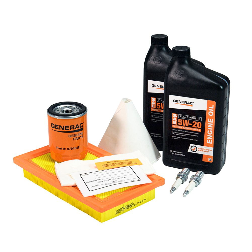 Generac Maintenance Kit with Proprietary 5W-20 Synthetic Oil for 14 17kW Air-Cooled Generators A0002074708