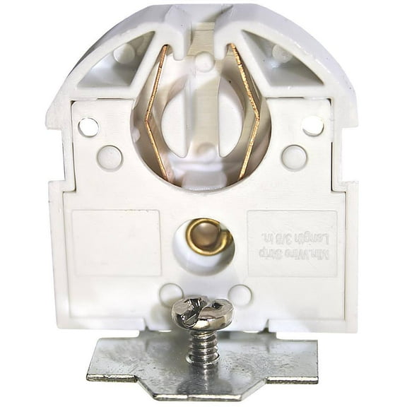 General 07263 - #726 Bi-Pin Fluorescent Lamp Holder Socket with Bracket and Screw (726-W-3 H and H BI-PIN SKT)