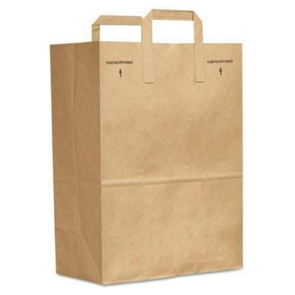 General 1/6 BBL 70# Paper Bag, E-Z Tote Handle Sack, Brown, 300-Bundle