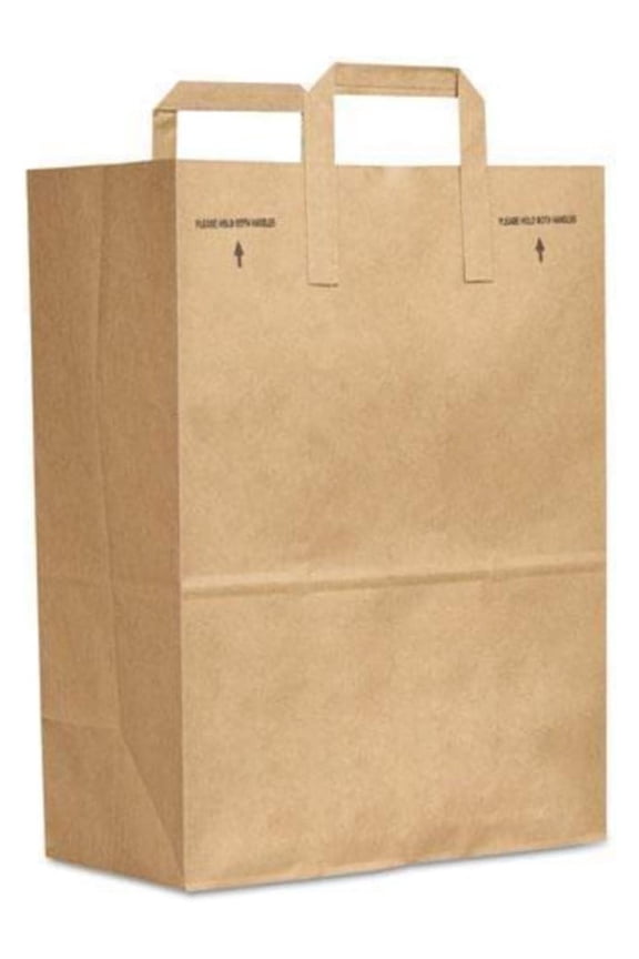 General 1/6 BBL 70# Paper Bag, E-Z Tote Handle Sack, Brown, 300-Bundle
