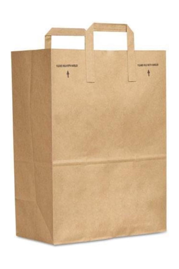 General 1/6 BBL 70# Paper Bag, E-Z Tote Handle Sack, Brown, 300-Bundle