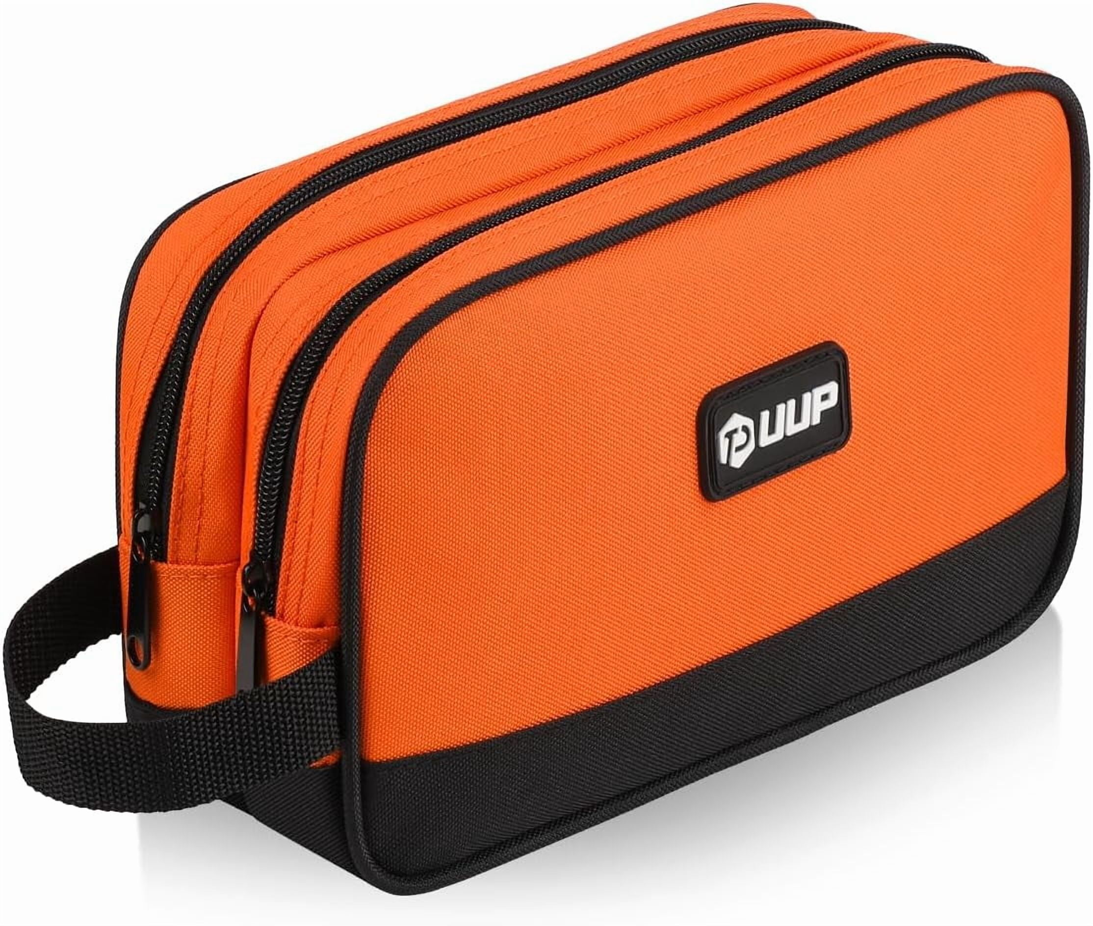 General 10 Inch Small Tool Bag, Zipper Tool Pouch Two Compartments Heavy Duty, Utility ToolBag with Carrying Handle, Tools Storage Organizer for Electrician Mechanic, Gift for Men Dad,Orange