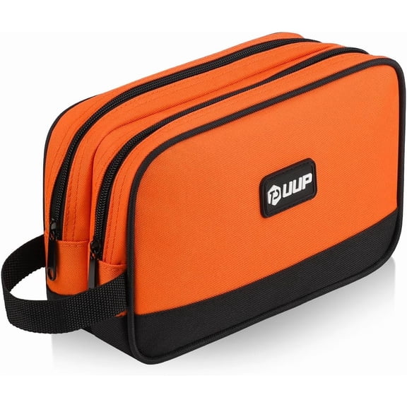 General 10 Inch Small Tool Bag, Zipper Tool Pouch Two Compartments Heavy Duty, Utility ToolBag with Carrying Handle, Tools Storage Organizer for Electrician Mechanic, Gift for Men Dad,Orange