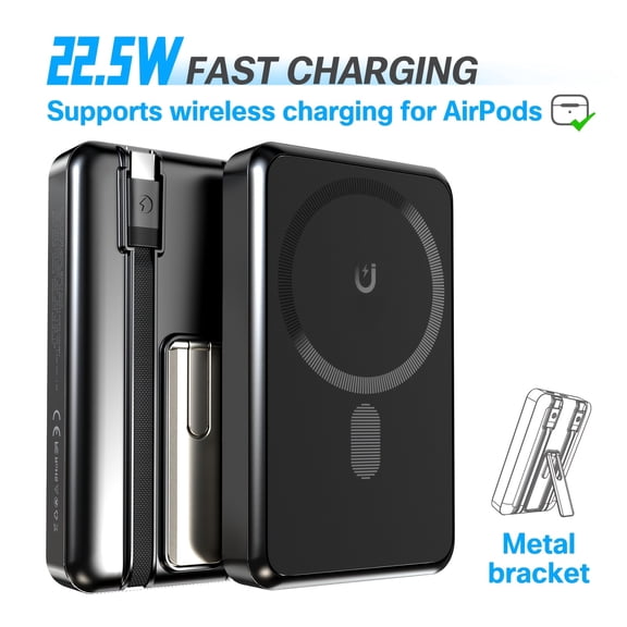 General 10000Mah Wireless Power Bank, Portable Charger with 22.5W Wired Fast Charging And 15W MAX Wireless Fast Charging for Iphone 17/17 Air/16/15/14/13/12/11/Pro Max/Pro