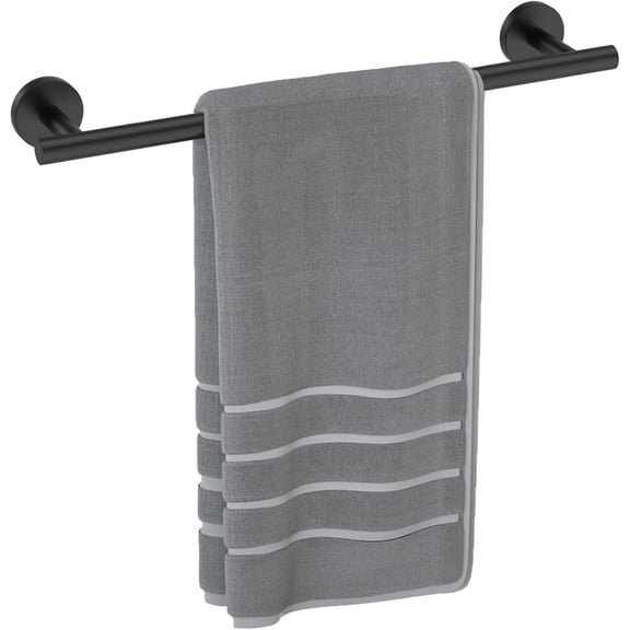 General 18 Inch Matte Black Towel Bar, Thicken Towel Rack for Bathroom Wall, SUS304 Stainless Steel Towel Rod, Modern Home Decor (Total Length 20-Inch)