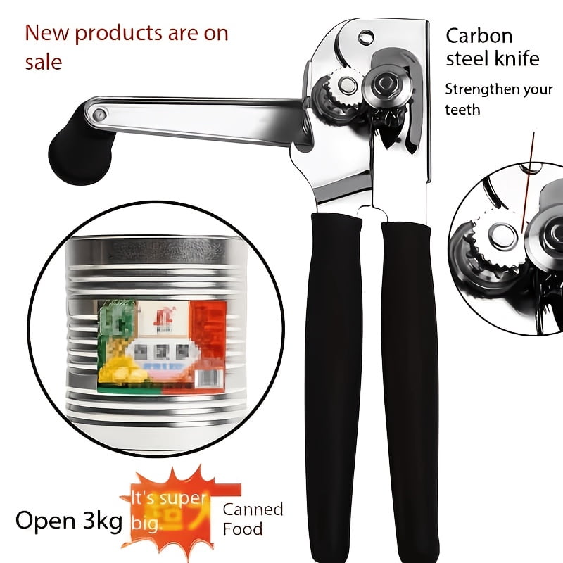 General 1pc Stainless Steel Multi-Function Manual Can Opener, No Electricity Needed, Sharp Durable for Cans Bottles Nuts Snacks, Non-Slip Handle, Safe Kitchen Tool