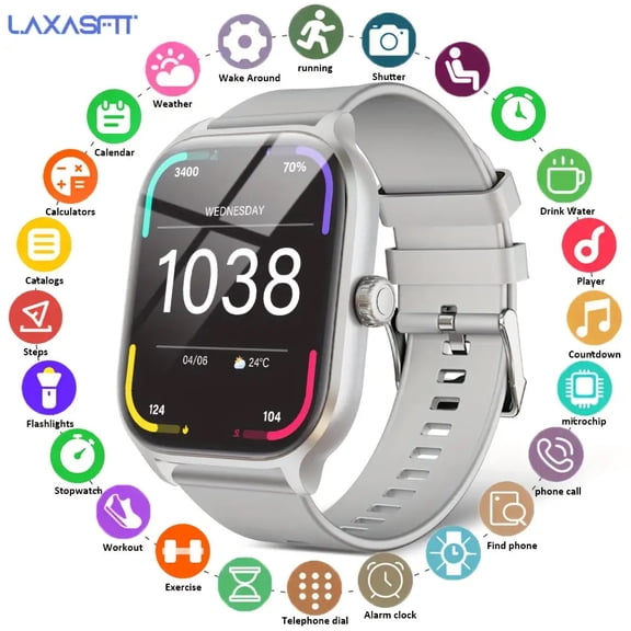 General 2.01 Smartwatch: Wireless Calling, IP68 Waterproof, 100+ Sports Modes, Sleep & Health Tracker, Magnetic Charging for Android/iOS, Unisex Design