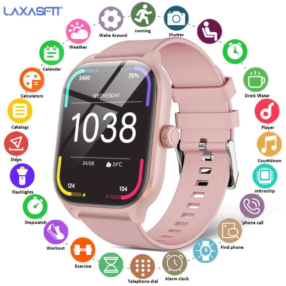 General 2.01 Smartwatch: Wireless Calling, IP68 Waterproof, 100+ Sports Modes, Sleep & Health Tracker, Magnetic Charging for Android/iOS, Unisex Design
