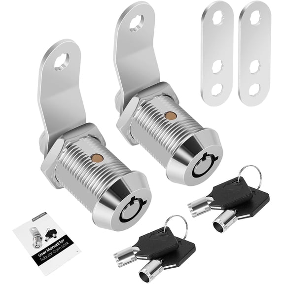 General 2 Pack RV Cabinet Locks Keyed Alike - 7/8' Storage RV Locks with Keys for Storage Door & Tool Box Protection