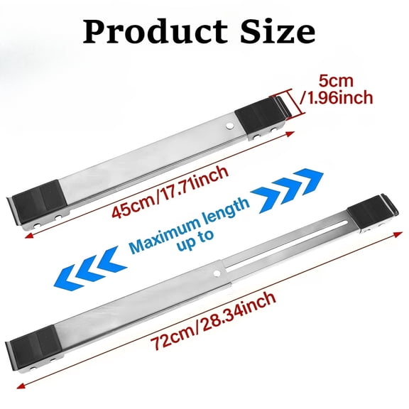 General 2 Packs Adjustable Furniture Mover with Anti-Skid Buffer & Brake, Height Adjustable Base Stand for Refrigerator Washing Machine Dryer, Floor Protection Furniture Support