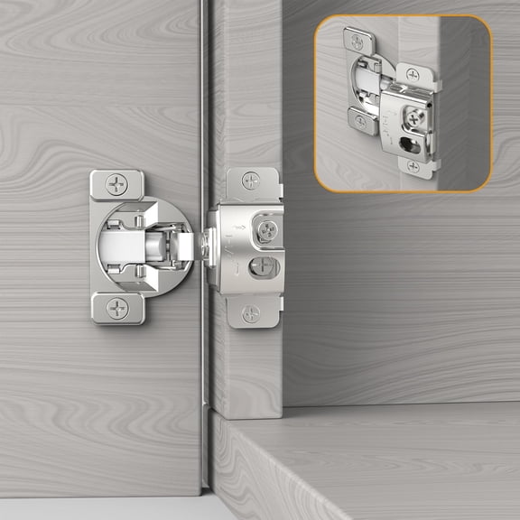 General 2 Pieces 1-1/4 in Overlay Soft Close Concealed Hinge for Face Frame Door, 105° Open Angle Concealed Stainless Steel Hinges for Face Frame Door, Soft Close Cabinet Hinge Satin Nickel