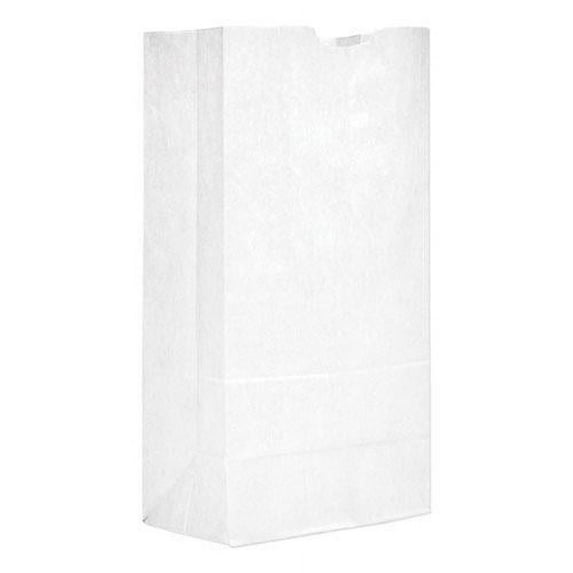 General #20 Paper Grocery Bag, 40lb White, Standard 8 1/4 x 5 5/16 x 16 1/8, 500 bags