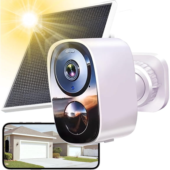 General 2026 Upgraded 2K Security Cameras Wireless Outdoor with Solar Panels, Free Cloud Storage, AI Motion Detection Spotlight Siren Alarm Outdoor Camera Wireless, 2-Way Talk, IP66 Waterproof