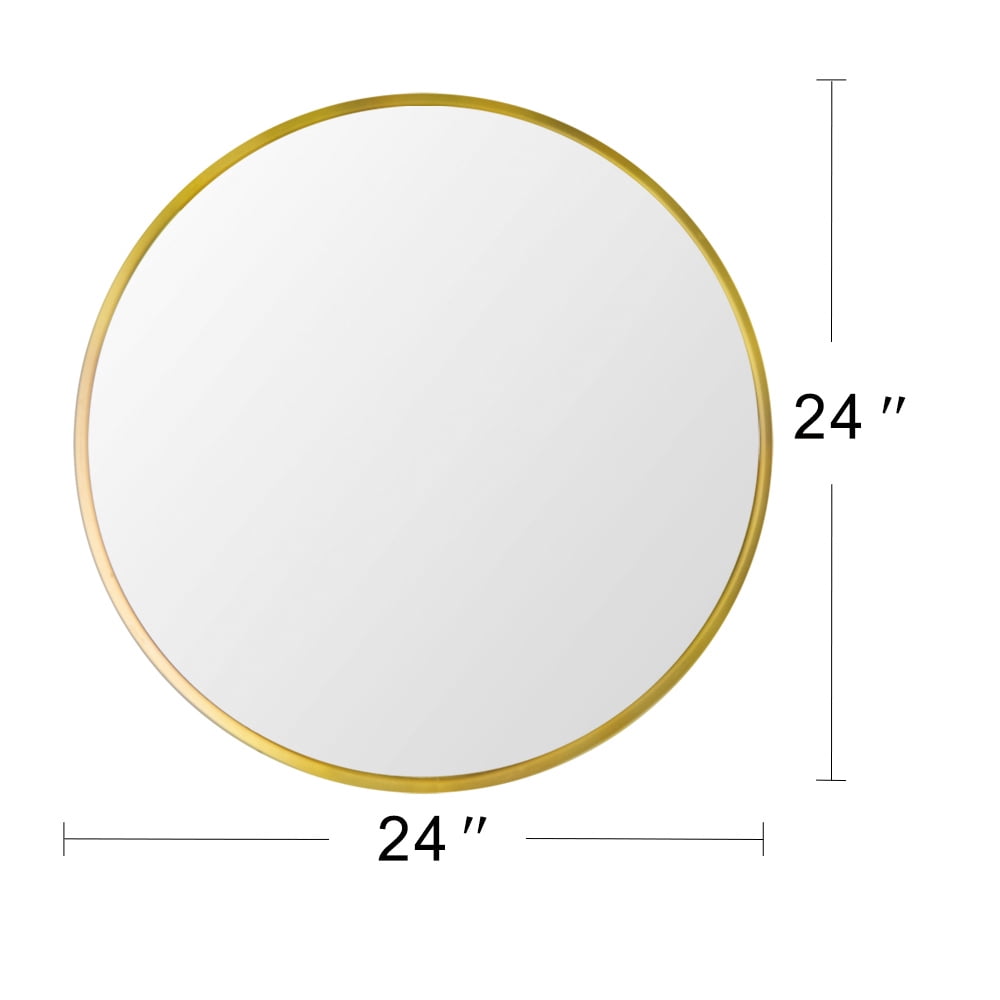 General 24" Wall Circle Mirror for Bathroom, Gold Round Mirror for Wall