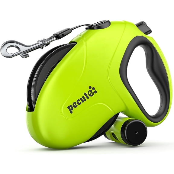 General 26ft Retractable Dog Leash with Reflective Strips, 360° Tangle-Free, One-Button Control & Sturdiness Nylon Material, Long Leash Retractable with Poop Bag Holder for Medium Large Dog