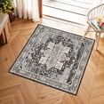 thumbnail image 1 of General 2x2 Washable Bathroom Area Rug, Non-Slip Vintage Oriental Low Pile Carpet, Soft Floor Mat for Entryway, Kitchen Sink, Laundry Room,Stain Resistant Home Decor Mat for Small Space 24x24 Black, 1 of 17