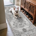 thumbnail image 1 of General 2x6 Hallway Runner Rugs - Washable Boho Rugs for Living Room Stain Resistant Vintage Carpet Tribal Rugs for Bedroom Kitchen Bathroom Non Slip Backing Decor Floor Decoration Mat 2x6 Grey, 1 of 16