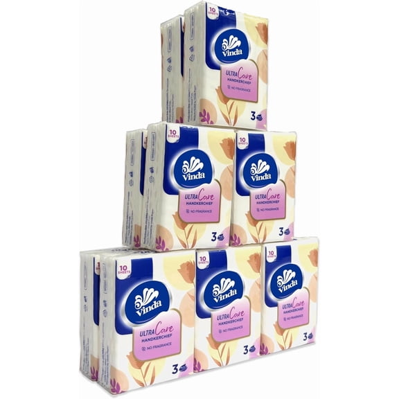 General 3-Ply Mini Ultra Care Pocket Tissues, Portable Series Facial Tissue, Travel Size for Use in All Occasions (12 Packs of 10 Tissues)