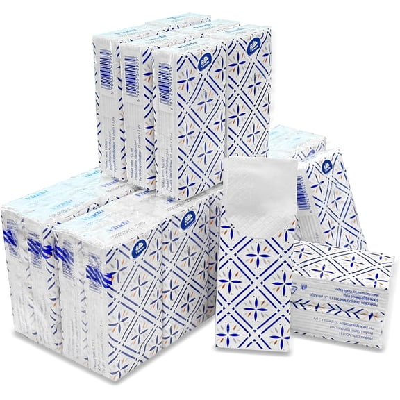 General 3-Ply Ultra Care Pocket Tissues, Travel Size (30 Packs of 10 Tissues), Lattice Pattern Design