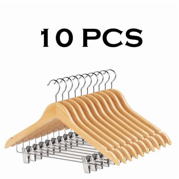 General 30/20/10-Pack Sturdy Plastic Hangers with Adjustable Clips, Non-Slip Slim Profile Rust-Resistant Hooks, Space-Saving Thin Hangers for Coats Shirts Suits Pants