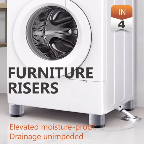 General 4 Pack Heavy Duty Adjustable Furniture Risers, Non-Slip Sturdy Plastic Elevators with 1.5/2.5/3.5 Inch Height Increase, for Couch Table Washing Machine, Leveling for Uneven Floors