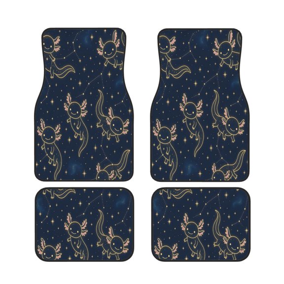 General 4pc Car Floor Mat Rubber Anti-Skid Waterproof To Keep The Car Clean Suitable For Cars, Trucks, Suvs Axolotl Constellations - Deep-Space Cute