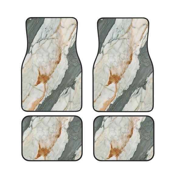 General 4pc Car Floor Mat Rubber Anti-Skid Waterproof To Keep The Car Clean Suitable For Cars, Trucks, Suvs Gainsboro Marble_4