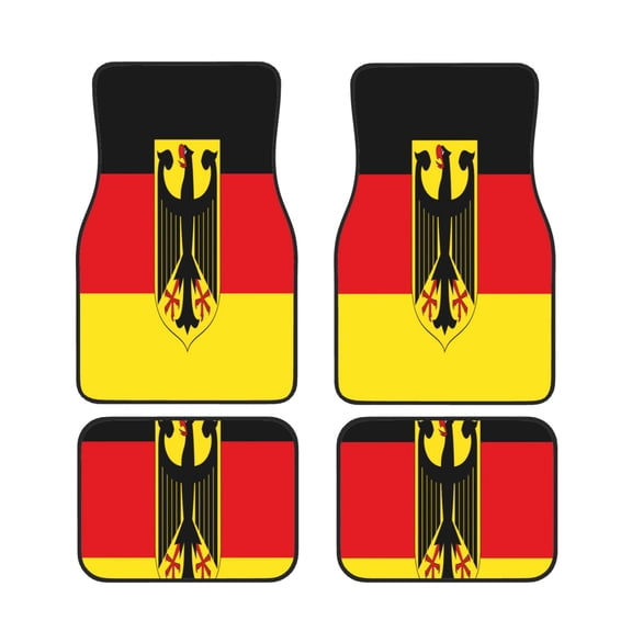 General 4pc Car Floor Mat Rubber Anti-Skid Waterproof To Keep The Car Clean Suitable For Cars, Trucks, Suvs Germany German Flag