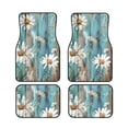 thumbnail image 1 of General 4pc Car Floor Mat Water Resistant Dust Resistant Slip Elastic Soft Easy To Install Used On Most Cars Truck Cargo Suv Turquoise Wood Farmhouse Sunflowers (11), 1 of 6