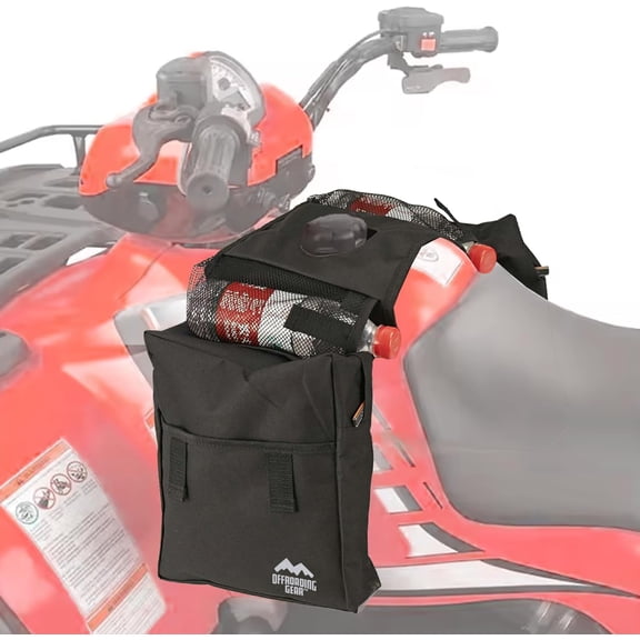 General 4x4 Waterproof Rear and Front Tank-Top Saddle Bag| With Two Compartments| Great for ATV| UTV| Snow Mobile| Quad Bike| Motorcycle| Etc. | Black
