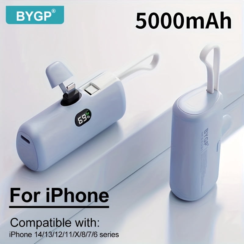 General 5000Mah Portable Charger, Ultra-Compact Battery Pack Travel Phone Charger, Compatible with Iphone 14/13/12/11/X/8/7 Pro Max/Ipad Pro Series, Emergency Power Pocket Power Bank