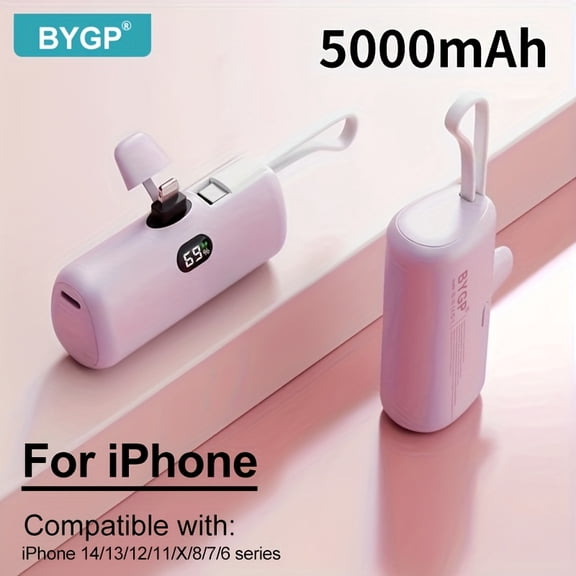 General 5000Mah Portable Charger, Ultra-Compact Battery Pack Travel Phone Charger, Compatible with Iphone 14/13/12/11/X/8/7 Pro Max/Ipad Pro Series, Emergency Power Pocket Power Bank