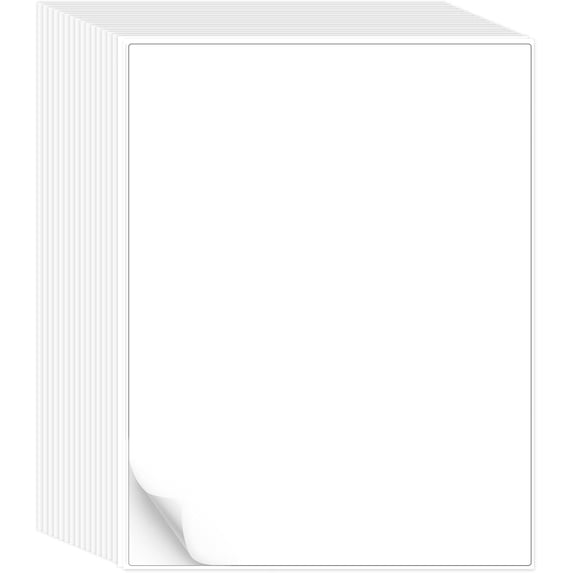 General 8.5x11 Printable White Sticker Paper Full Sheet Label, Matte ...