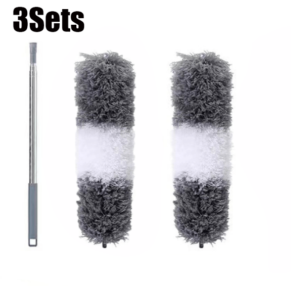 General Adjustable Flexible Duster for High Ceilings Furniture Car Cleaning, Washable Reusable Ultra-Fine Fiber Collector with Plastic Frame for Ceiling Dust Removal