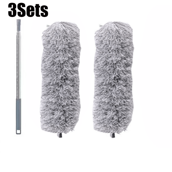 General Adjustable Flexible Duster for High Ceilings Furniture Car Cleaning, Washable Reusable Ultra-Fine Fiber Collector with Plastic Frame for Ceiling Dust Removal