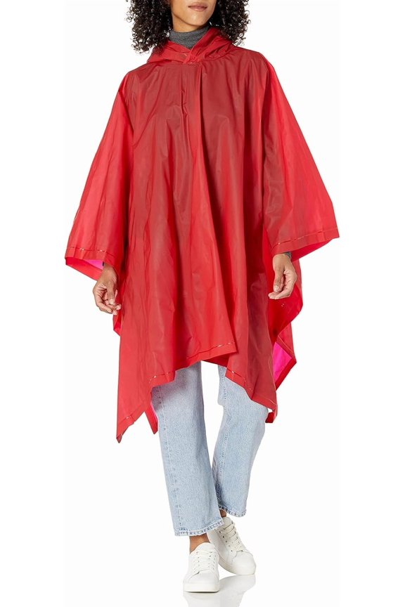 Adult Packable Lightweight Adjustable Rain Poncho