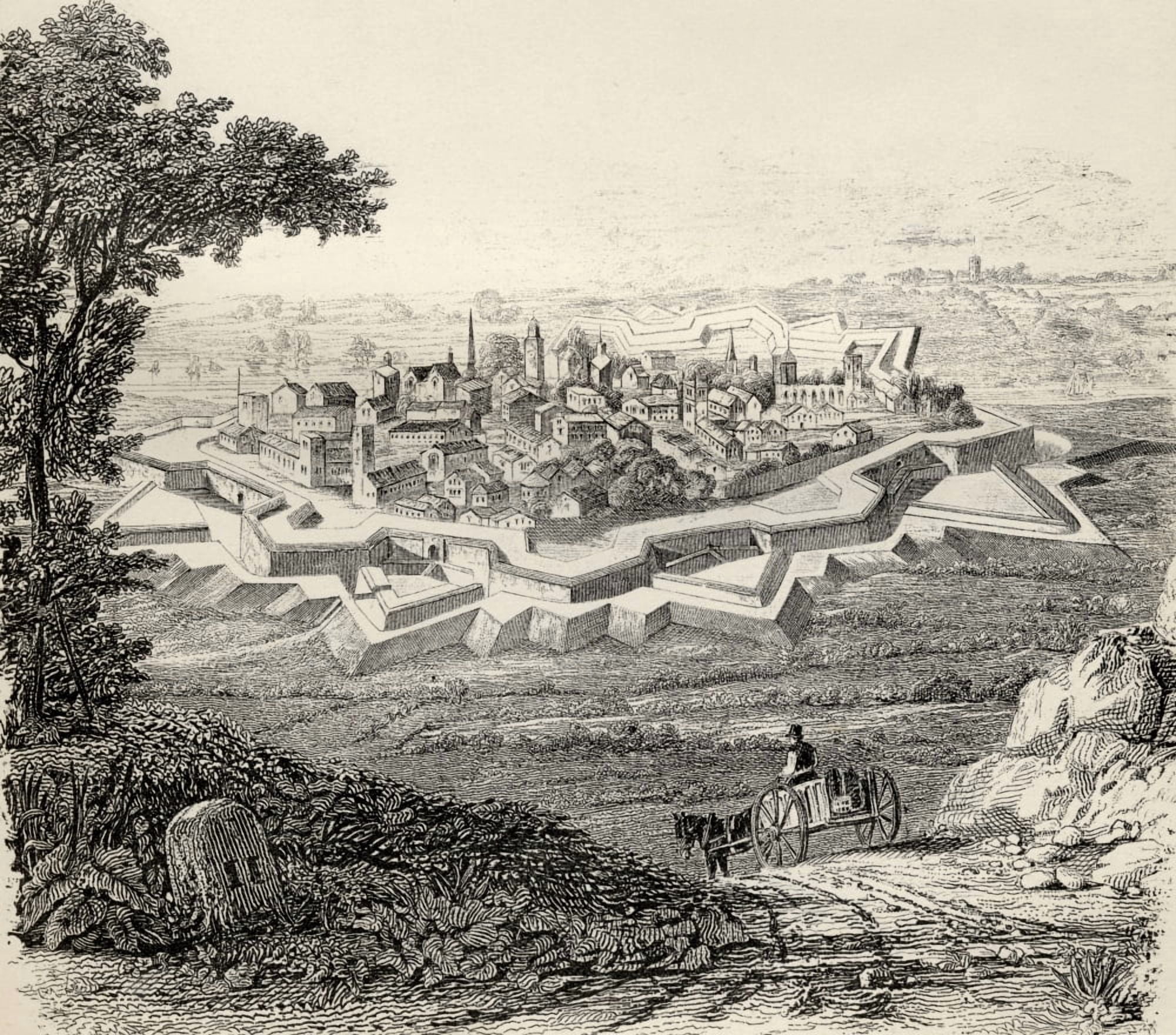 General Appearance Of A Town Protected By Bastion Defences From The National Encyclopaedia Published By William Mackenzie London Late 19Th Century Canvas Art - Ken Welsh Design Pics (15 x 13)