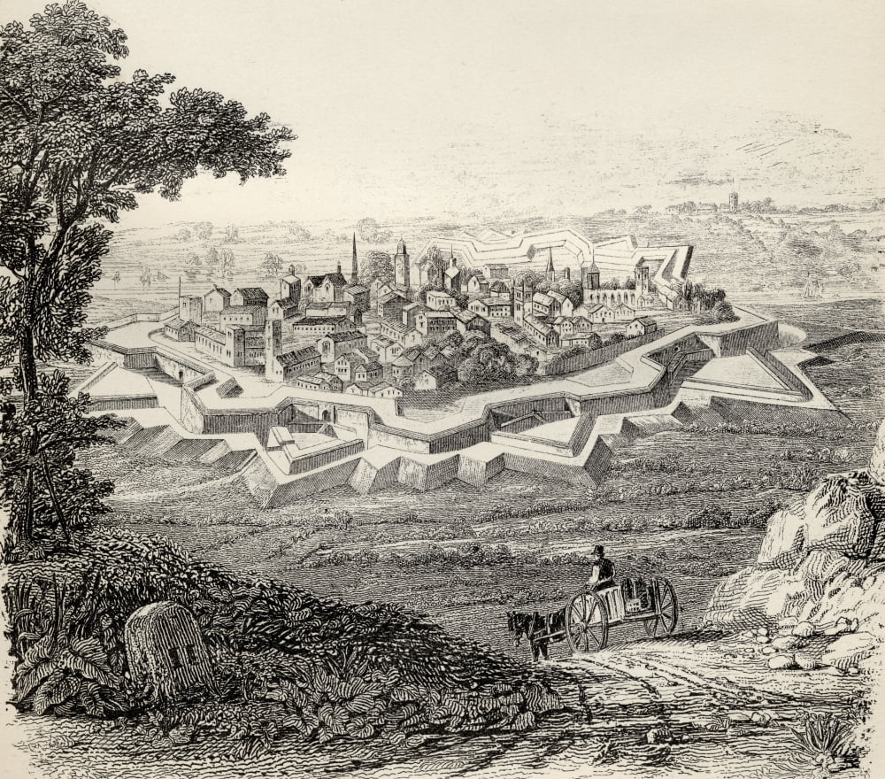 General Appearance Of A Town Protected By Bastion Defences From The National Encyclopaedia Published By William Mackenzie London Late 19Th Century Canvas Art - Ken Welsh Design Pics (30 x 26)