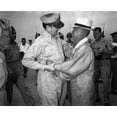 thumbnail image 1 of General Army Douglas Macarthur Is Welcomed By Dr. Syngman Rhee At Kimpo Air Force Base. Macarthur Accepted Rhee'S Invitation To Attend His Inauguration As Korea'S First President On August 15 History, 1 of 1