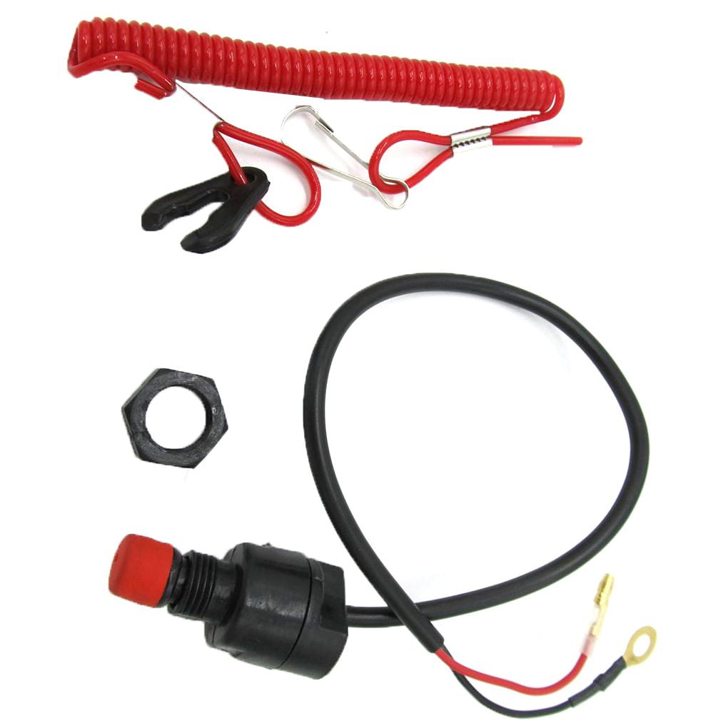 General Boat Outboard Engine Motor Kill Stop Switch with Safety Tether Lanyard Set Kill Switch