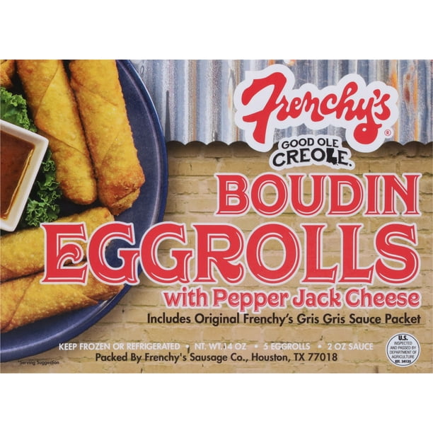 Frenchys Boudin Eggroll with Cheese Sauce for Breakroom