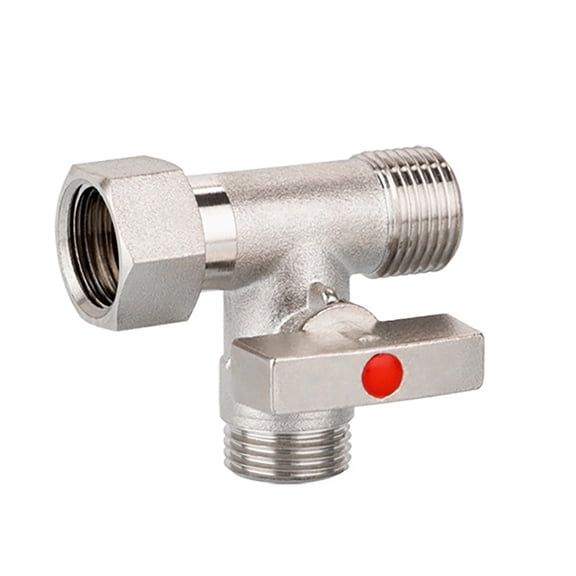 General Brass Angles Stop Valves Efficient Brass T Adapter Valves Water Splitter Connection for Handheld Bidet Glass Rinsers