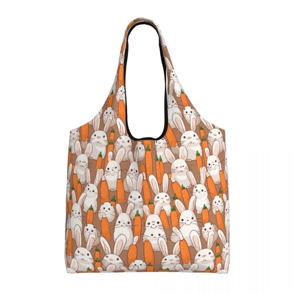 General Bunny Pattern Colorful Animals Canvas Shoulder Bag